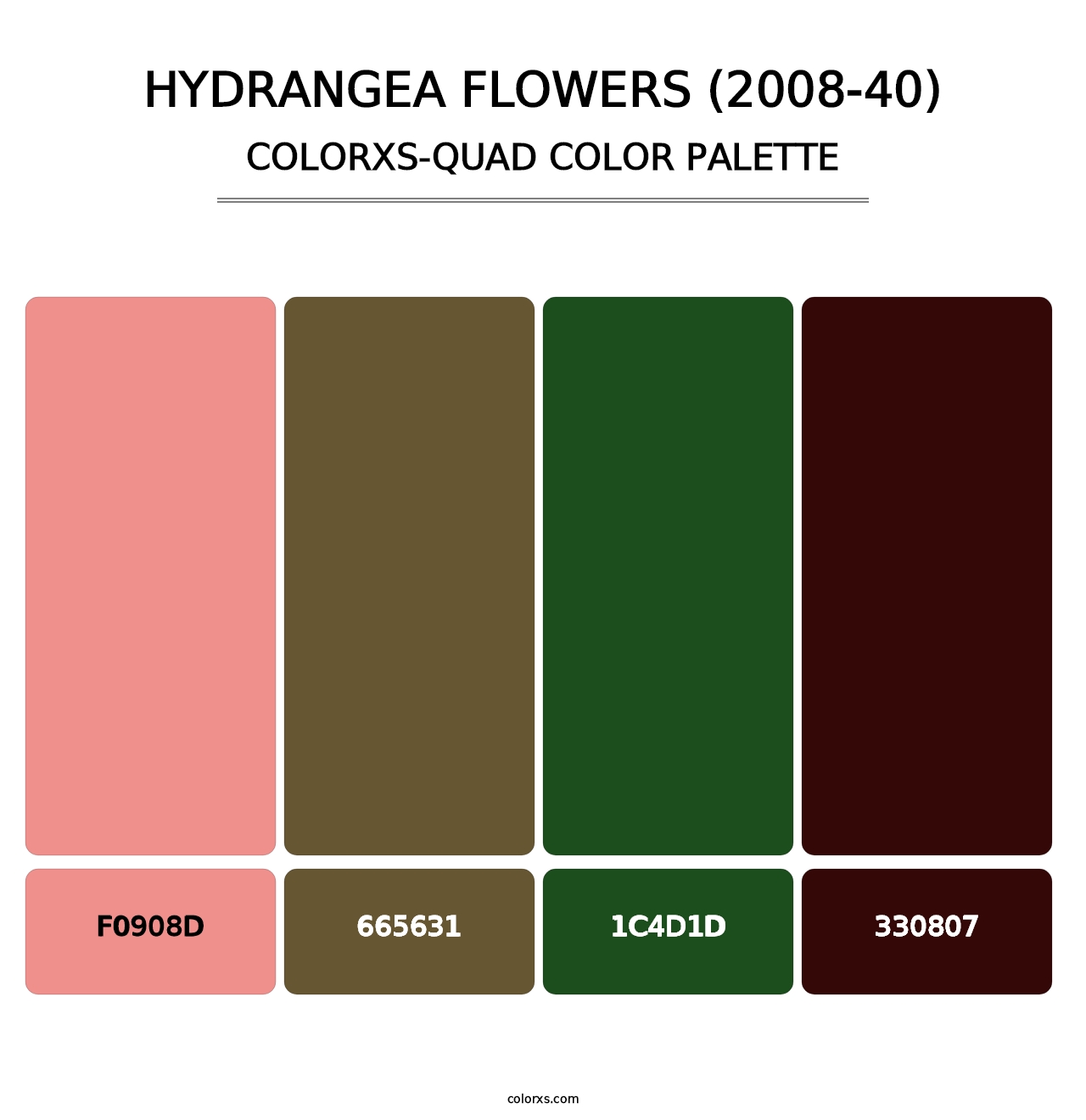 Hydrangea Flowers (2008-40) - Colorxs Quad Palette