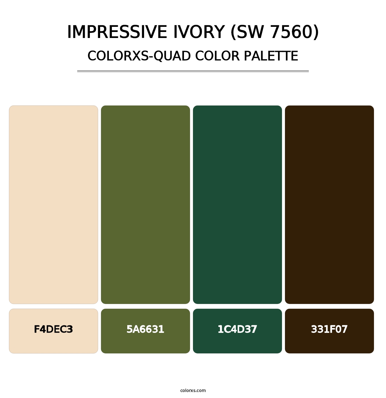 Impressive Ivory (SW 7560) - Colorxs Quad Palette