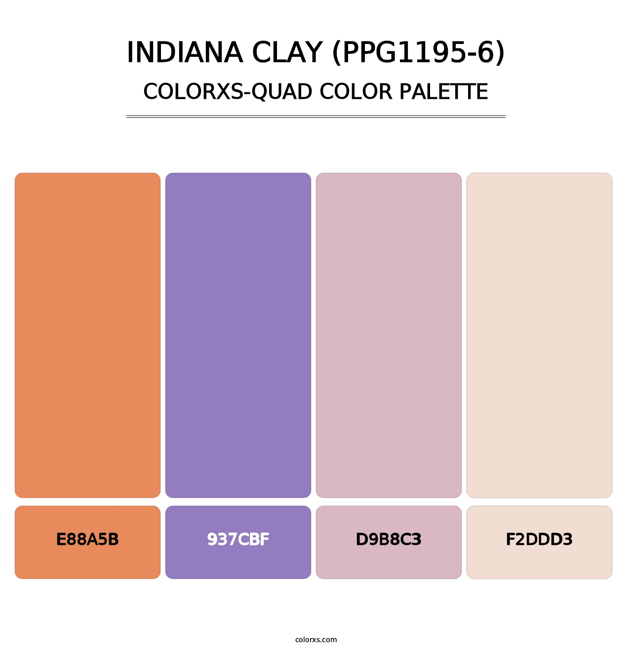 Indiana Clay (PPG1195-6) - Colorxs Quad Palette