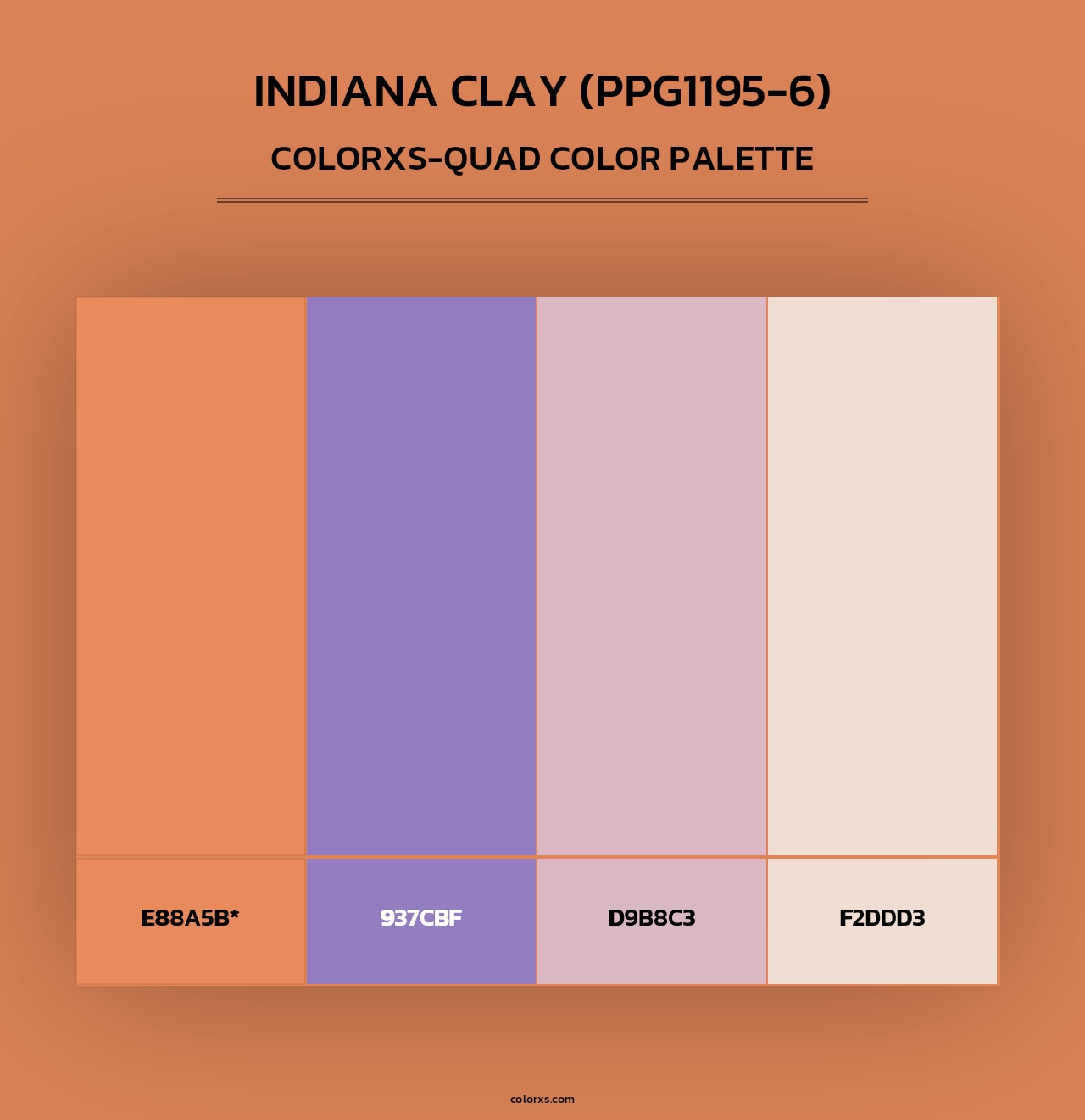 Indiana Clay (PPG1195-6) - Colorxs Quad Palette