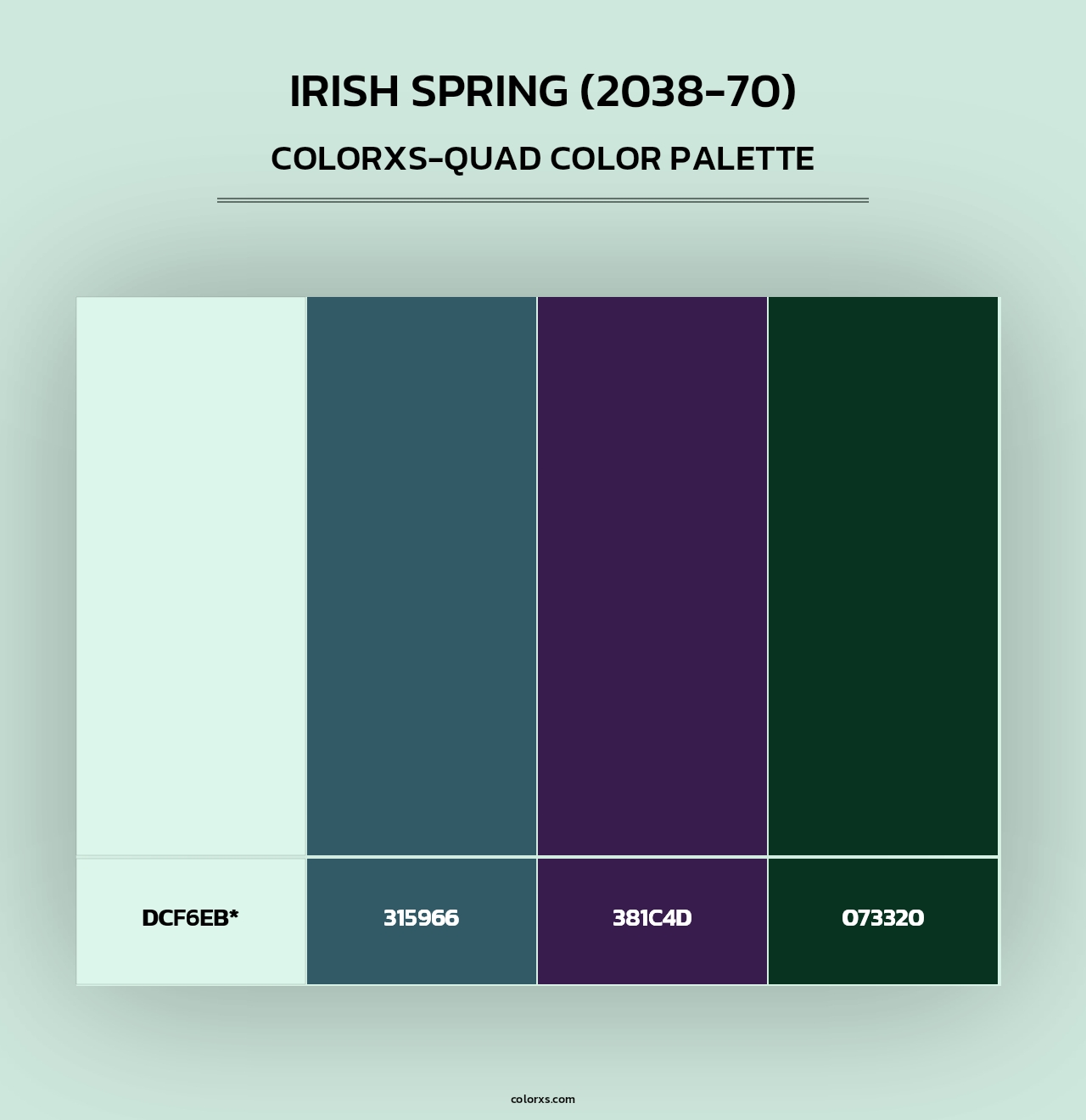 Irish Spring (2038-70) - Colorxs Quad Palette