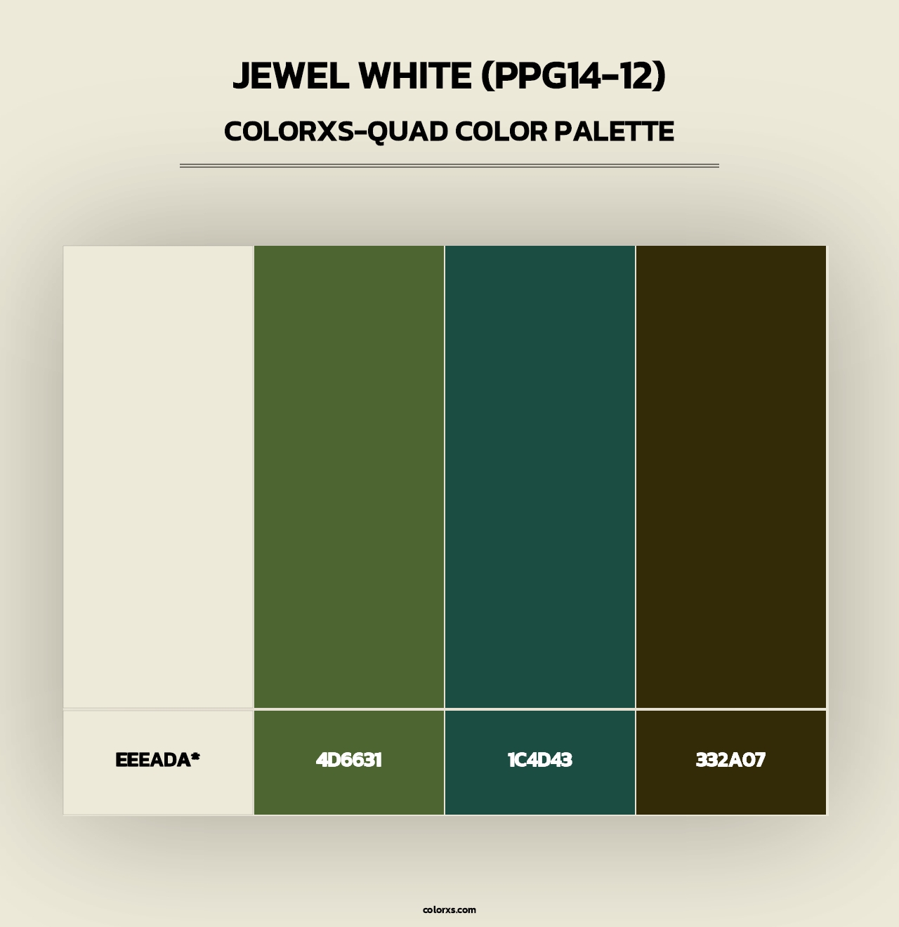 Jewel White (PPG14-12) - Colorxs Quad Palette
