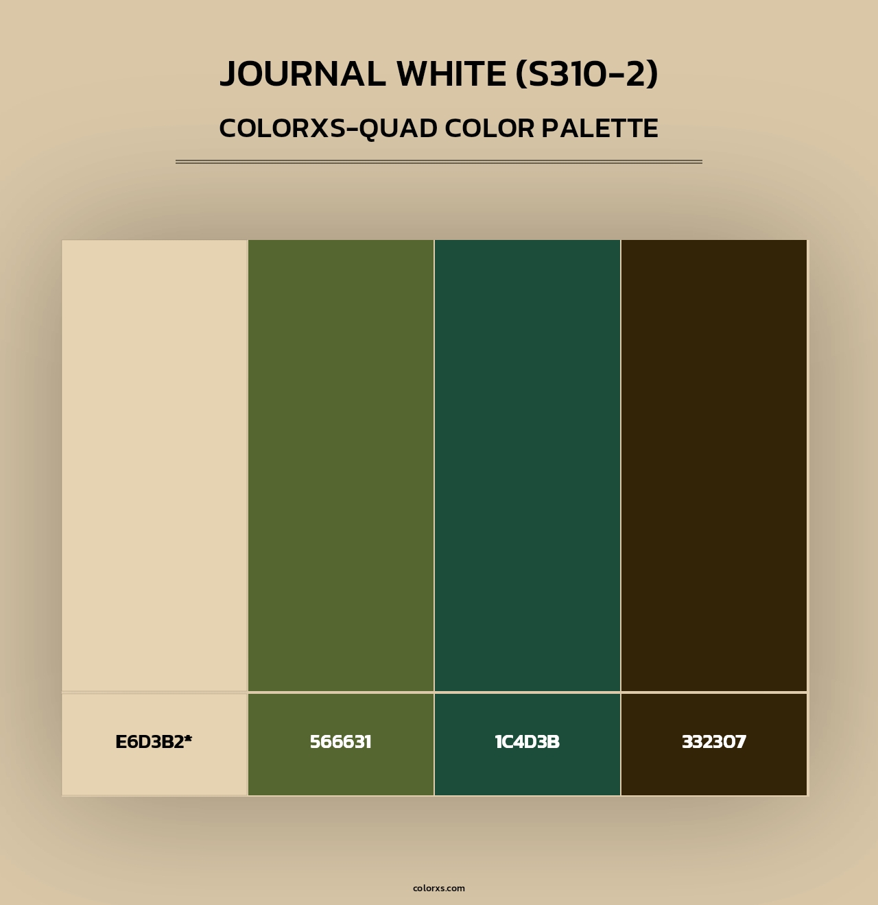 Journal White (S310-2) - Colorxs Quad Palette