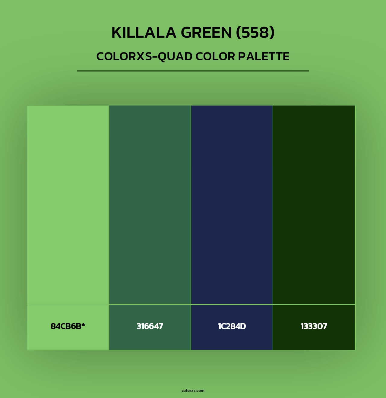 Killala Green (558) - Colorxs Quad Palette