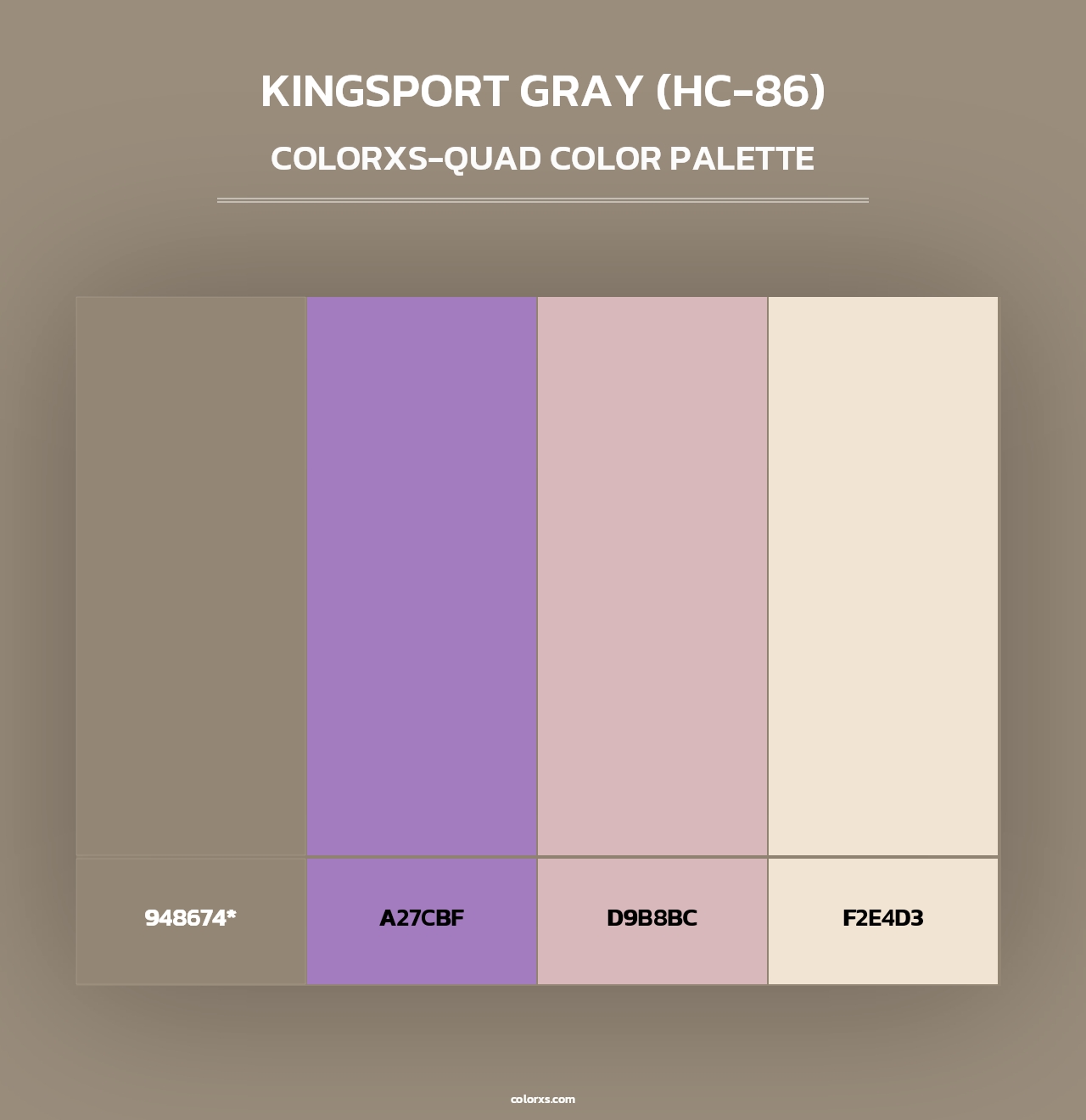 Kingsport Gray (HC-86) - Colorxs Quad Palette