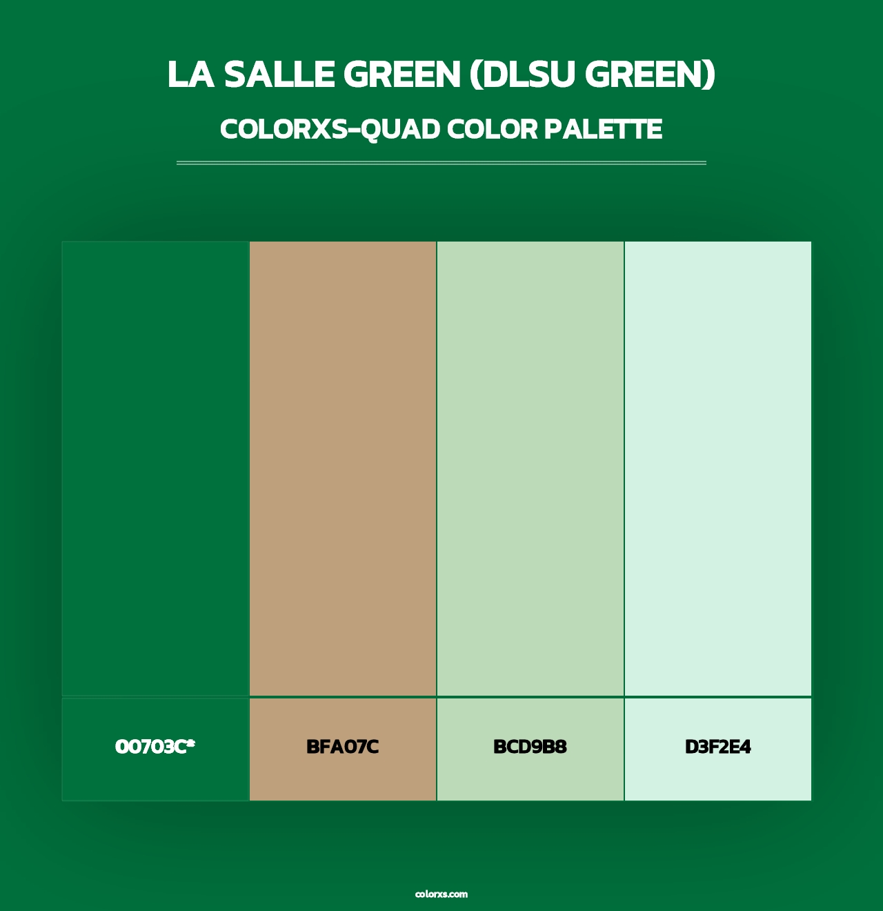 La Salle Green (DLSU Green) - Colorxs Quad Palette