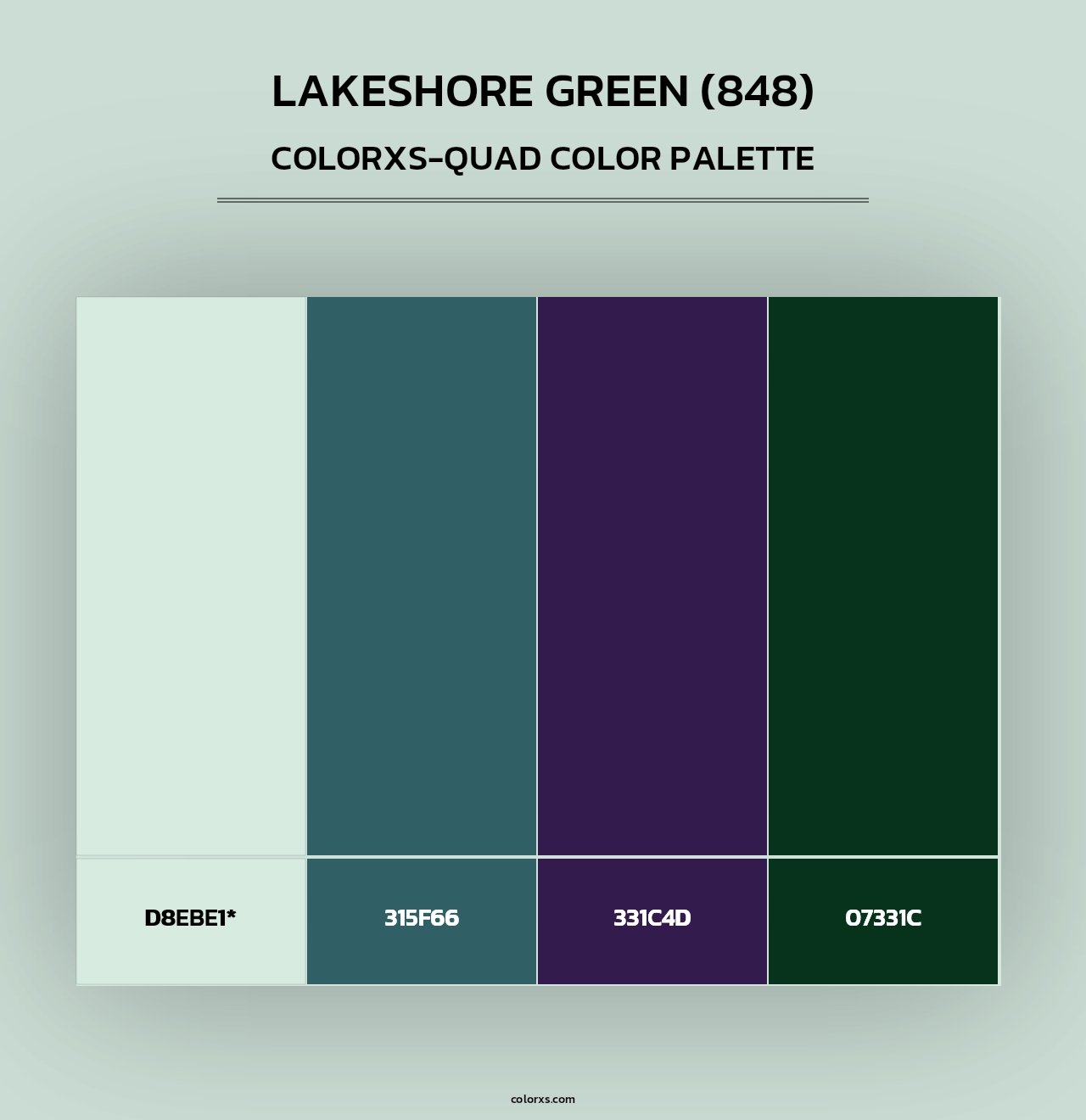 Lakeshore Green (848) - Colorxs Quad Palette