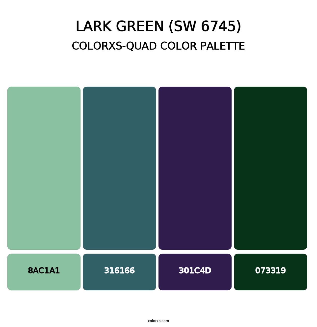 Lark Green (SW 6745) - Colorxs Quad Palette