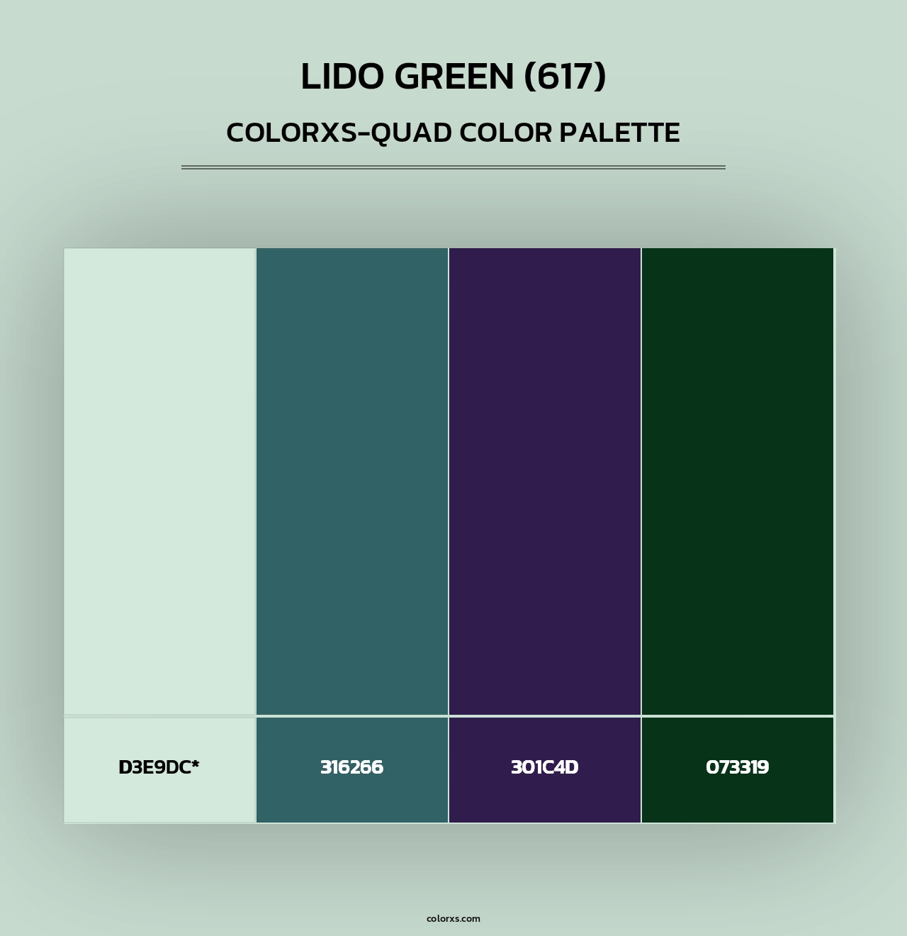 Lido Green (617) - Colorxs Quad Palette