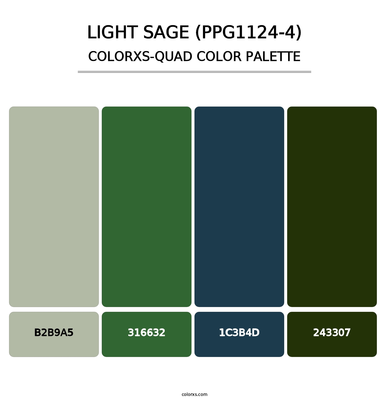 Light Sage (PPG1124-4) - Colorxs Quad Palette