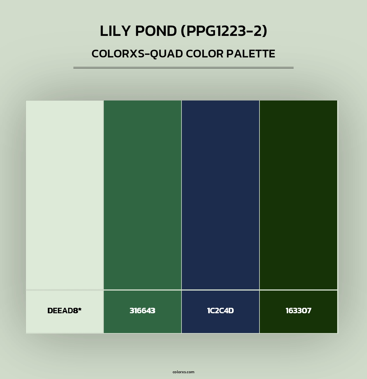Lily Pond (PPG1223-2) - Colorxs Quad Palette