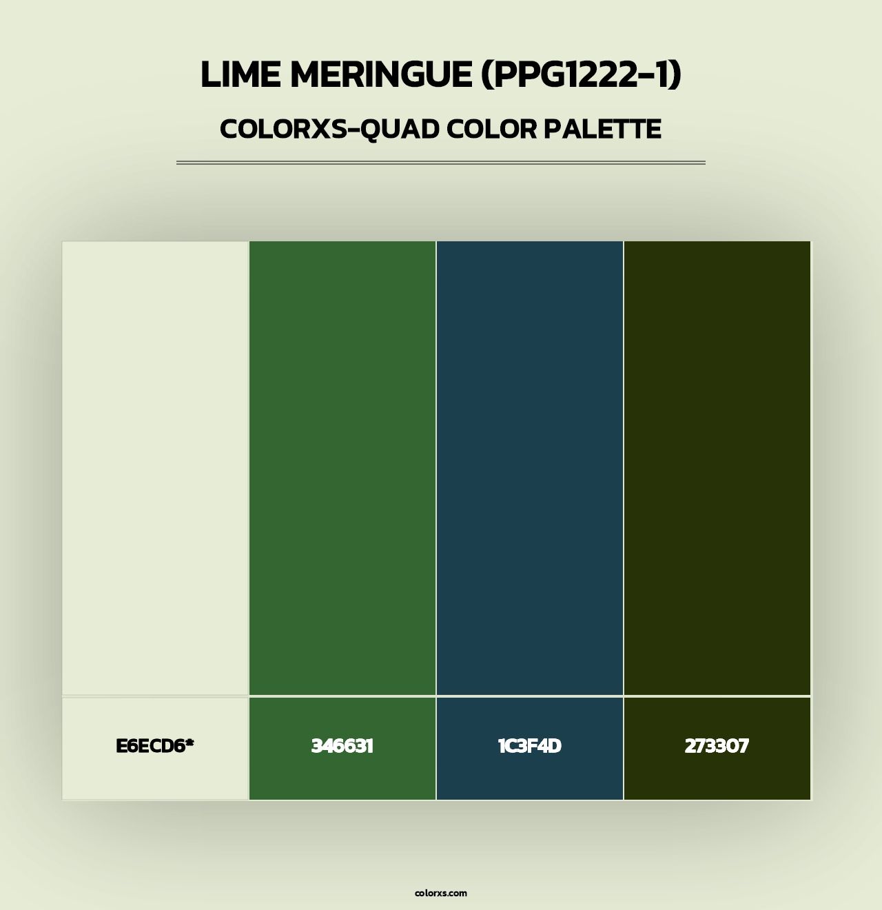 Lime Meringue (PPG1222-1) - Colorxs Quad Palette