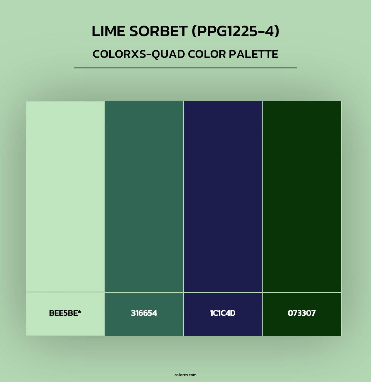 Lime Sorbet (PPG1225-4) - Colorxs Quad Palette