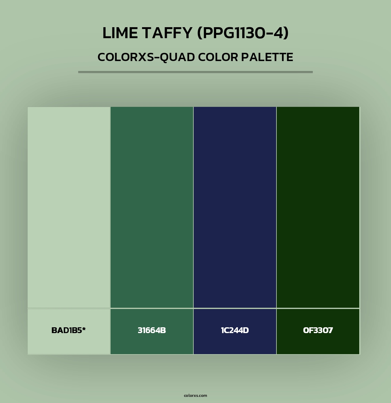 Lime Taffy (PPG1130-4) - Colorxs Quad Palette