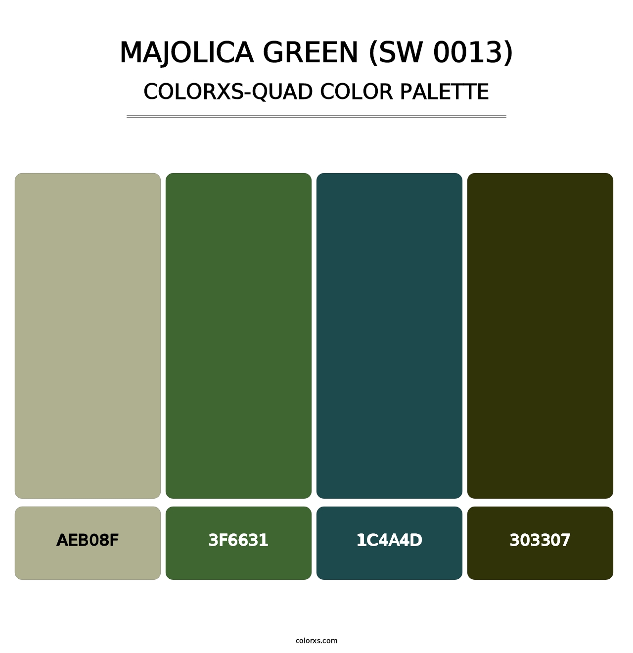 Majolica Green (SW 0013) - Colorxs Quad Palette