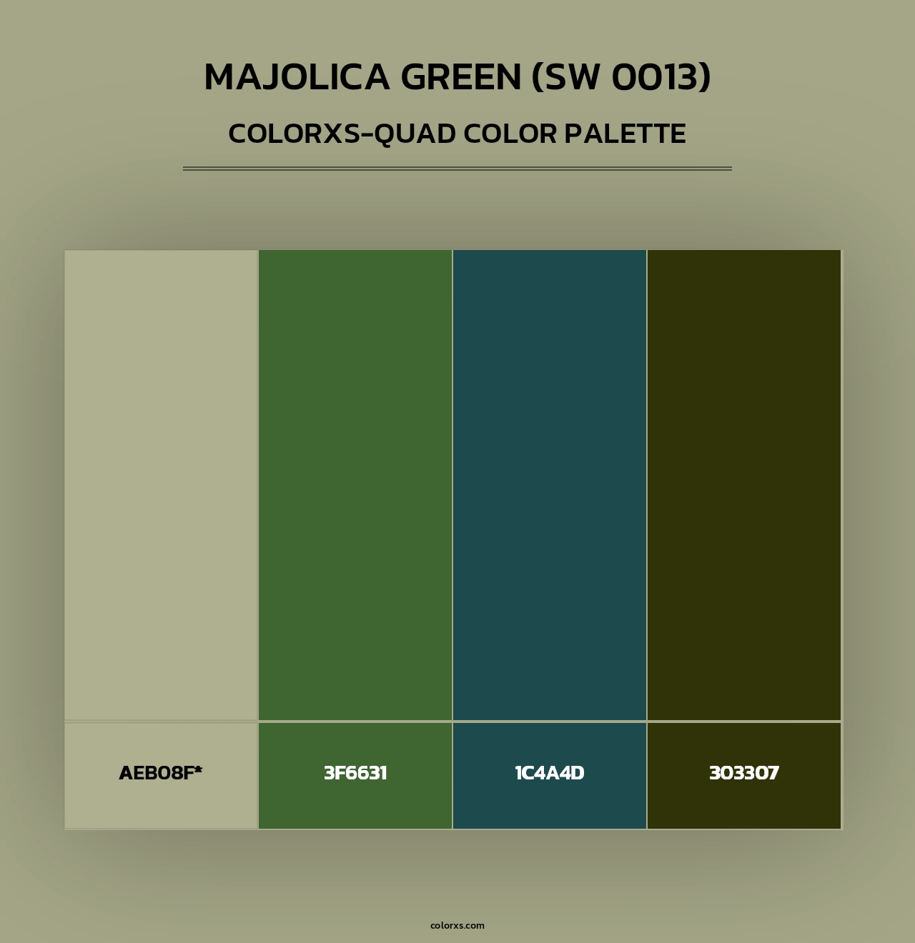 Majolica Green (SW 0013) - Colorxs Quad Palette