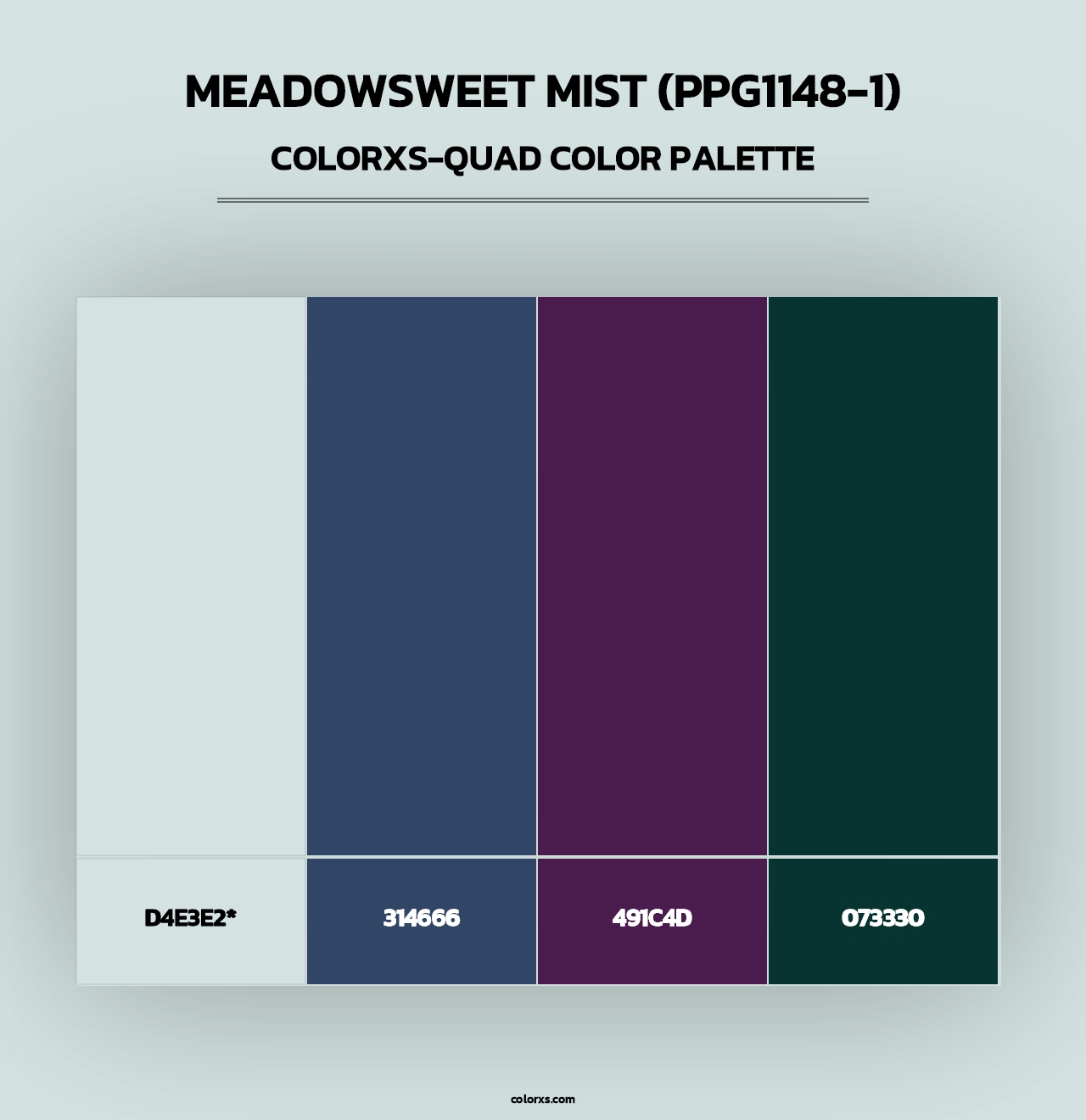 Meadowsweet Mist (PPG1148-1) - Colorxs Quad Palette