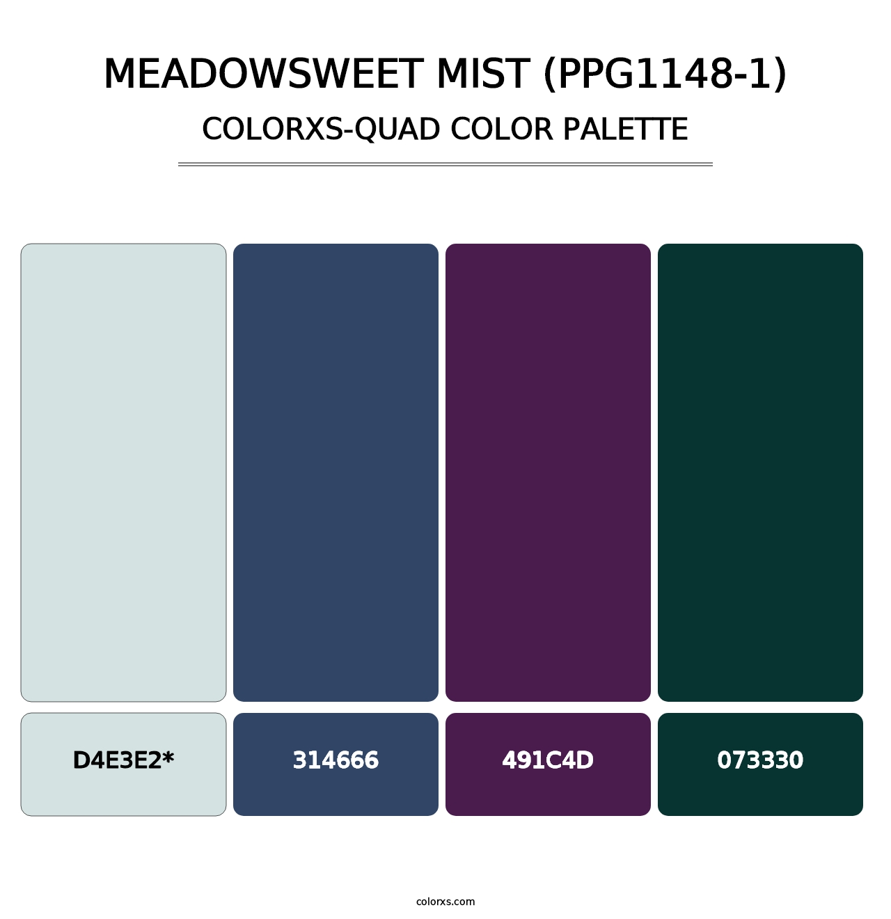 Meadowsweet Mist (PPG1148-1) - Colorxs Quad Palette