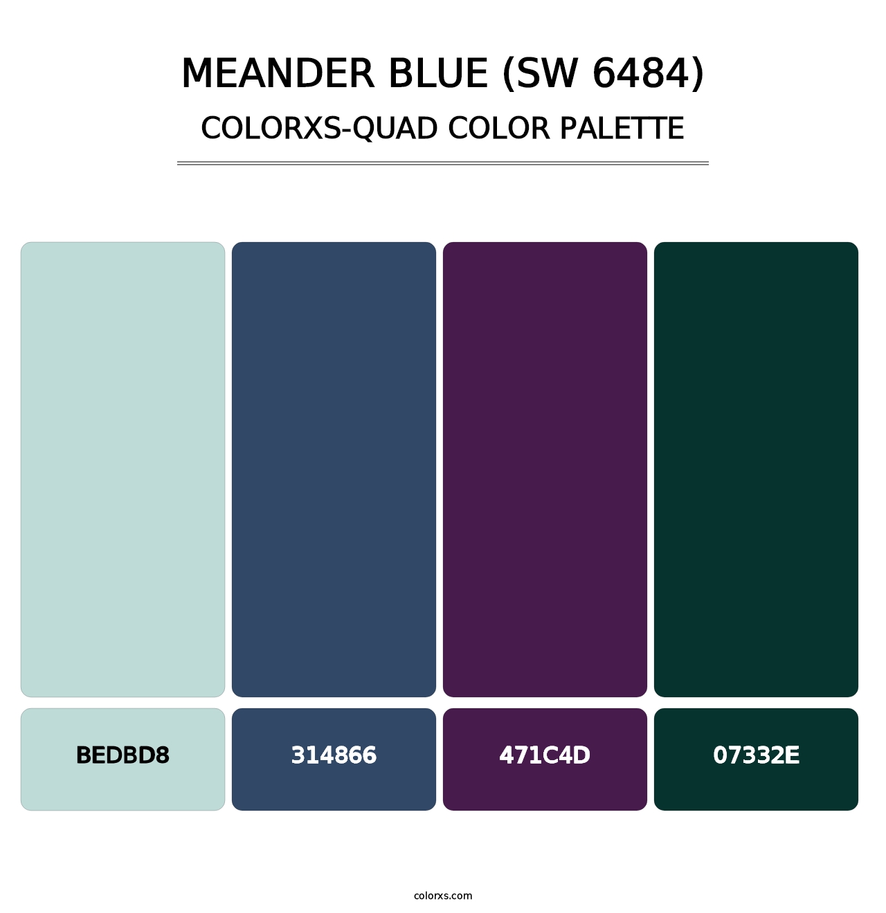 Meander Blue (SW 6484) - Colorxs Quad Palette
