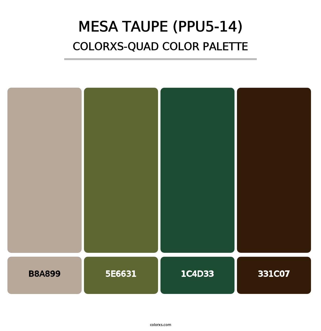 Mesa Taupe (PPU5-14) - Colorxs Quad Palette