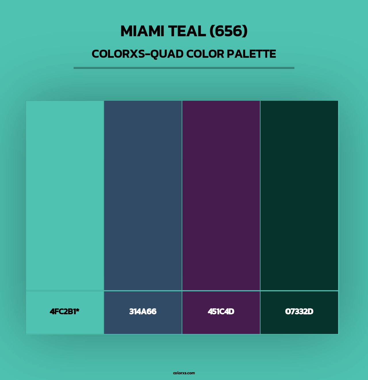 Miami Teal (656) - Colorxs Quad Palette