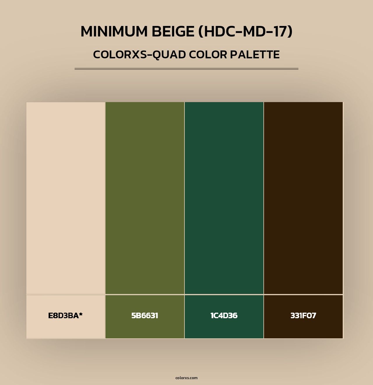 Minimum Beige (HDC-MD-17) - Colorxs Quad Palette