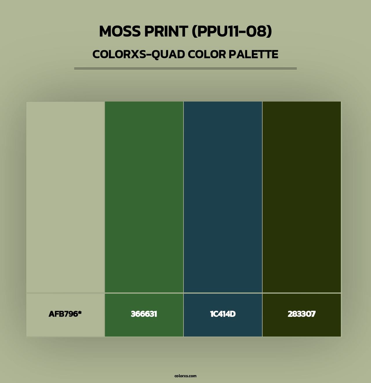 Moss Print (PPU11-08) - Colorxs Quad Palette