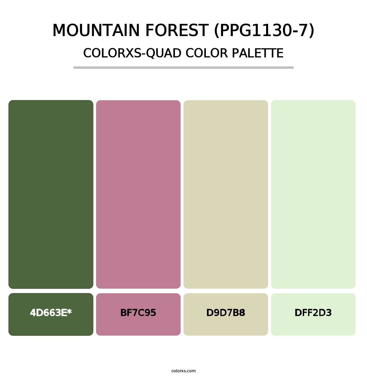 Mountain Forest (PPG1130-7) - Colorxs Quad Palette