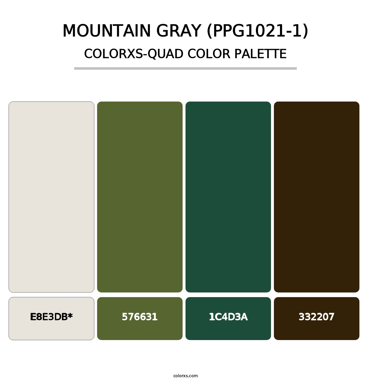 Mountain Gray (PPG1021-1) - Colorxs Quad Palette