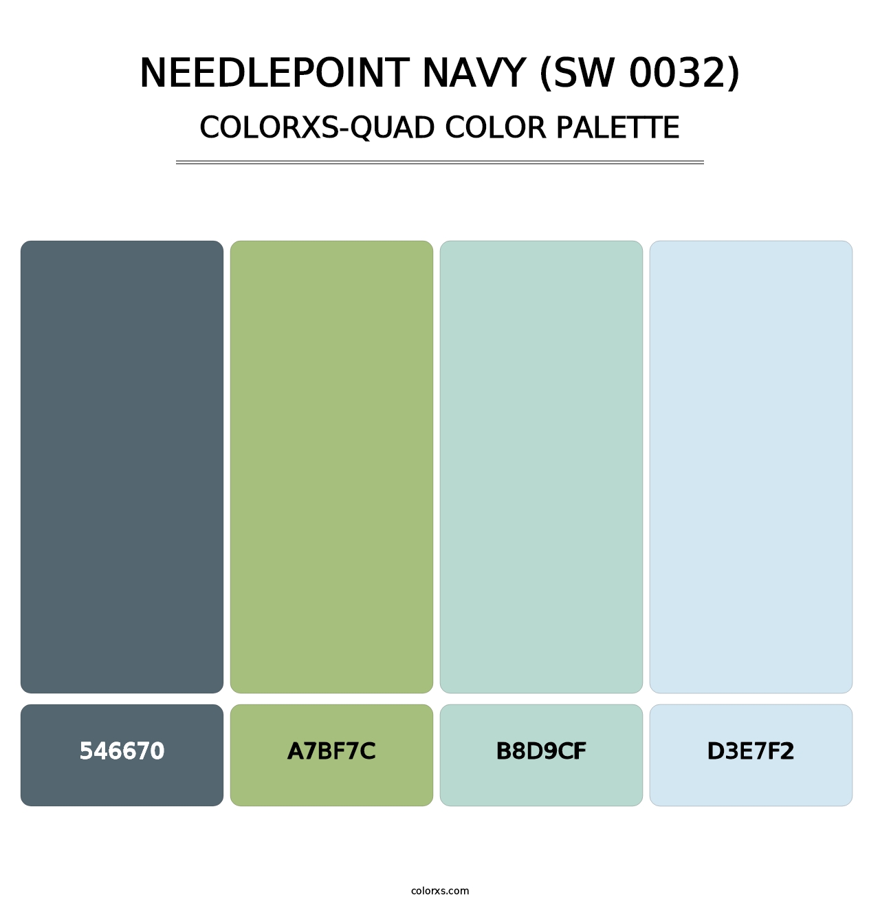 Needlepoint Navy (SW 0032) - Colorxs Quad Palette