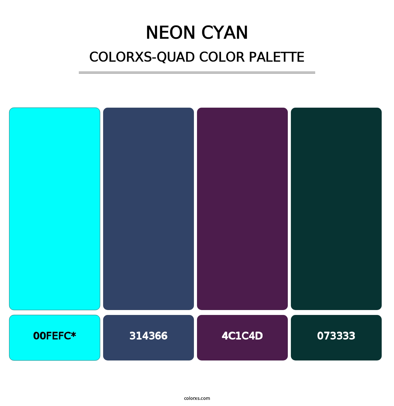 Neon Cyan - Colorxs Quad Palette