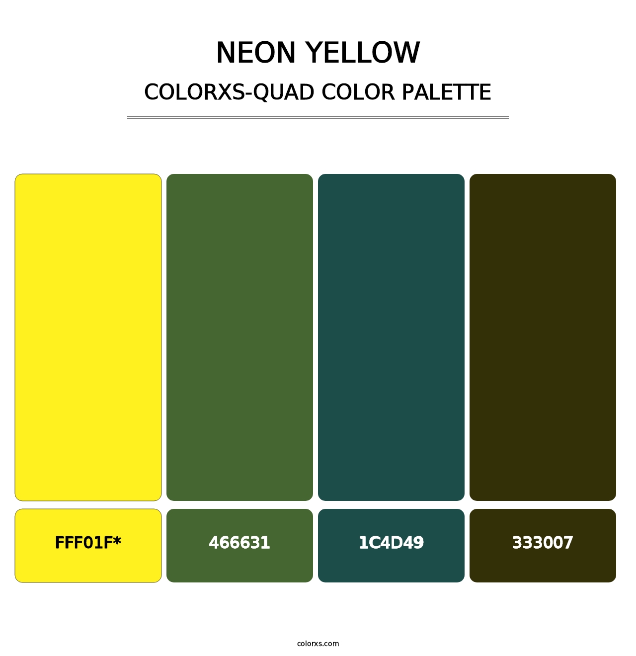 Neon Yellow - Colorxs Quad Palette