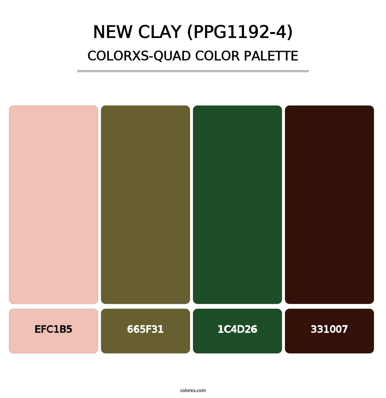 New Clay (PPG1192-4) - Colorxs Quad Palette