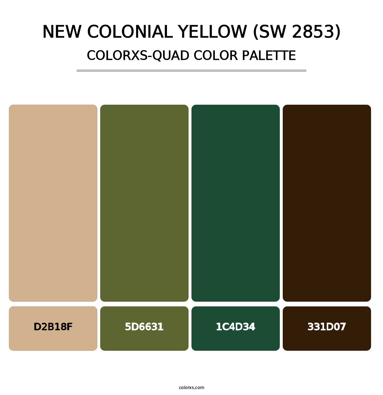 New Colonial Yellow (SW 2853) - Colorxs Quad Palette