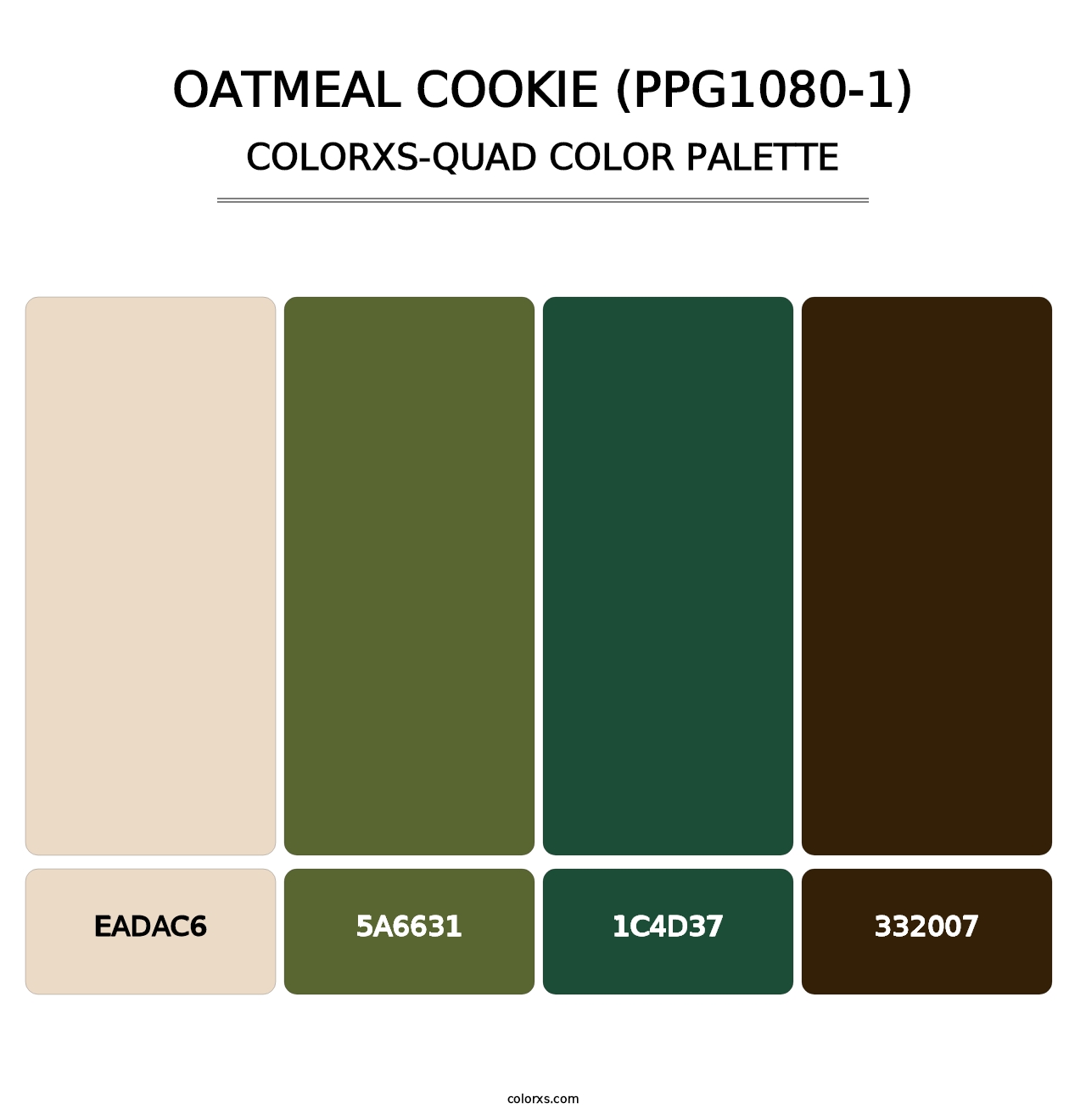 Oatmeal Cookie (PPG1080-1) - Colorxs Quad Palette