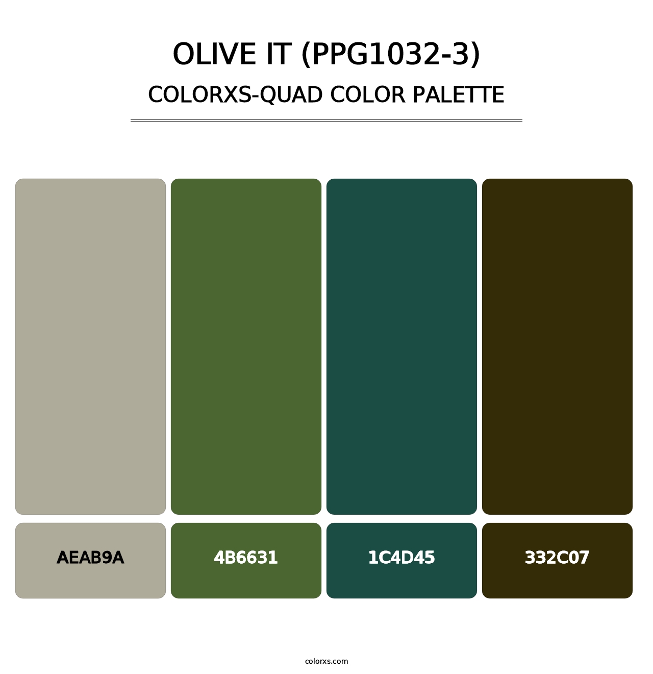 Olive It (PPG1032-3) - Colorxs Quad Palette