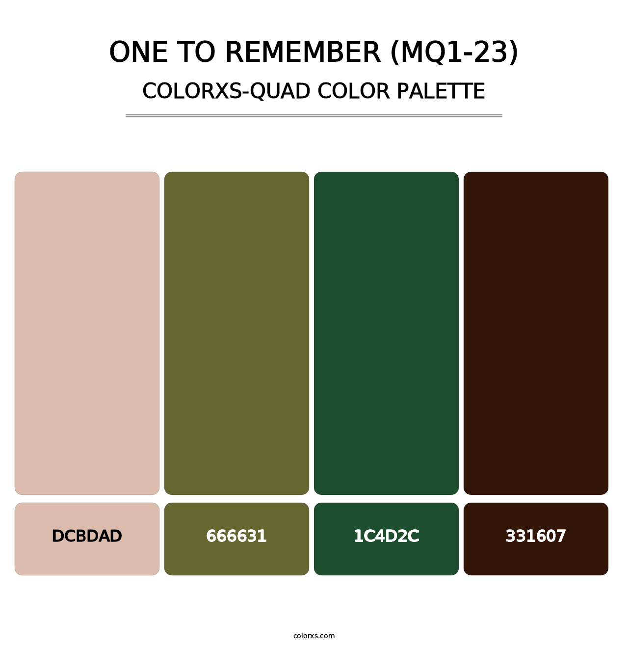 One To Remember (MQ1-23) - Colorxs Quad Palette