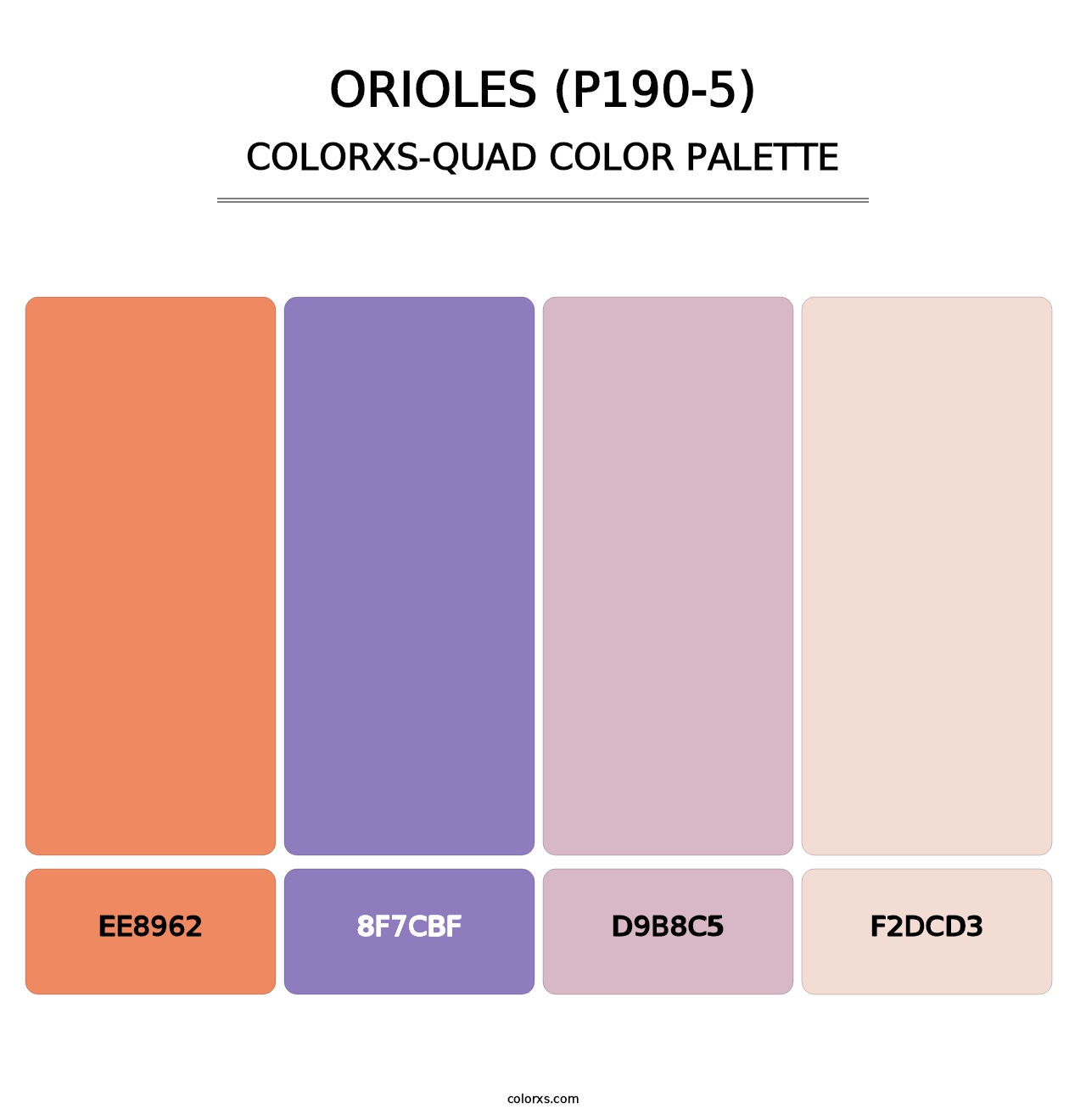 Orioles (P190-5) - Colorxs Quad Palette