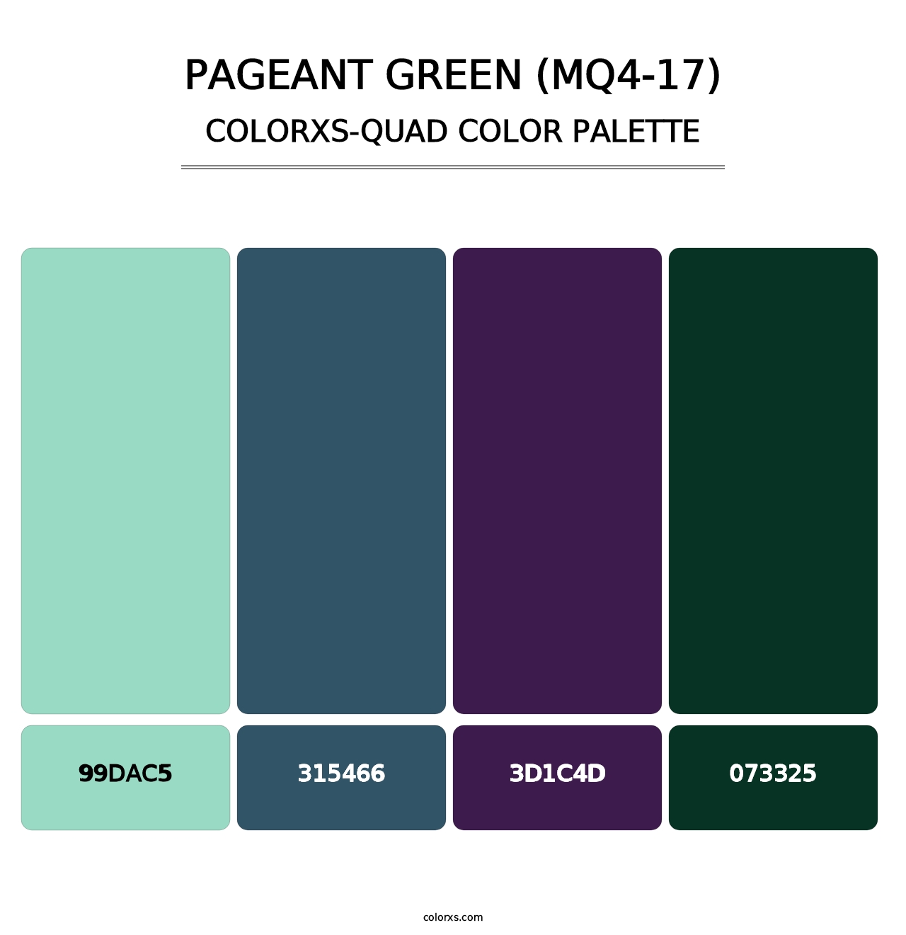 Pageant Green (MQ4-17) - Colorxs Quad Palette