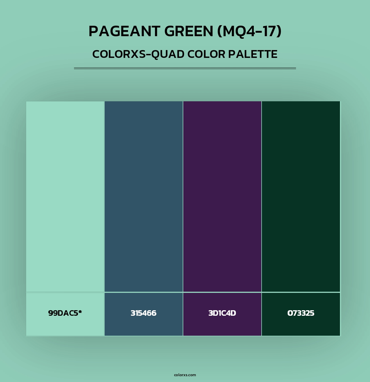 Pageant Green (MQ4-17) - Colorxs Quad Palette