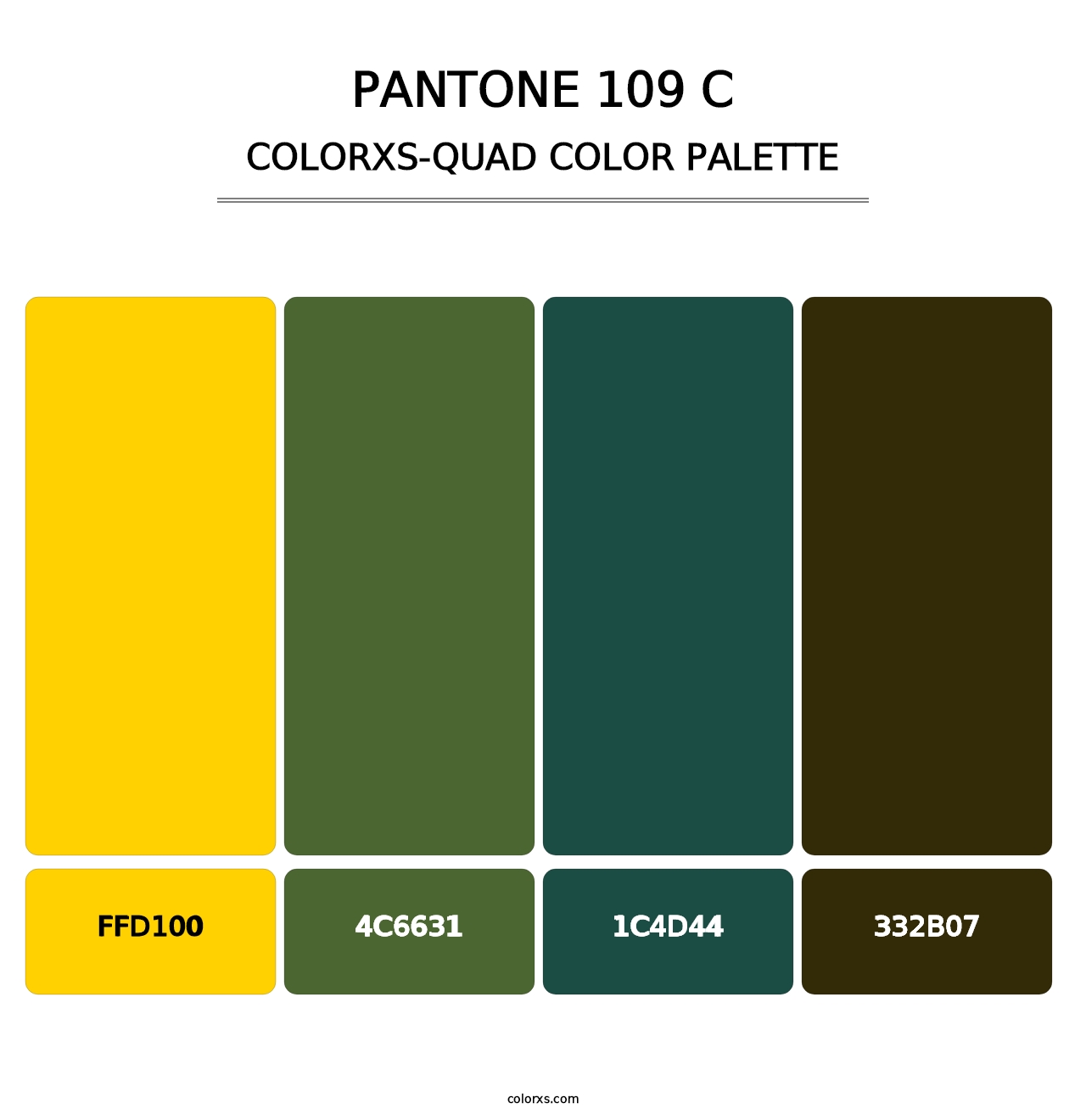 PANTONE 109 C - Colorxs Quad Palette
