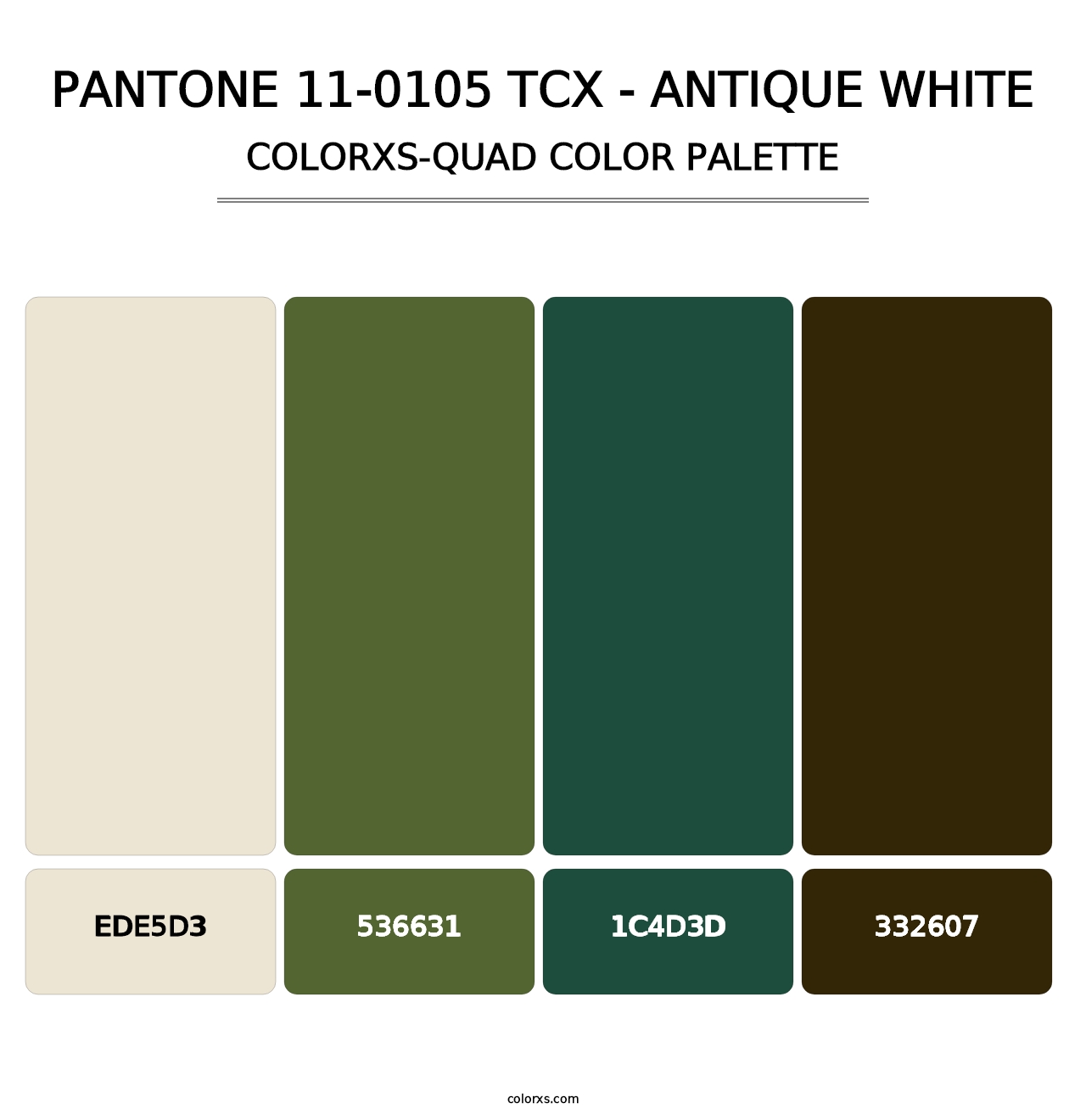 PANTONE 11-0105 TCX - Antique White - Colorxs Quad Palette