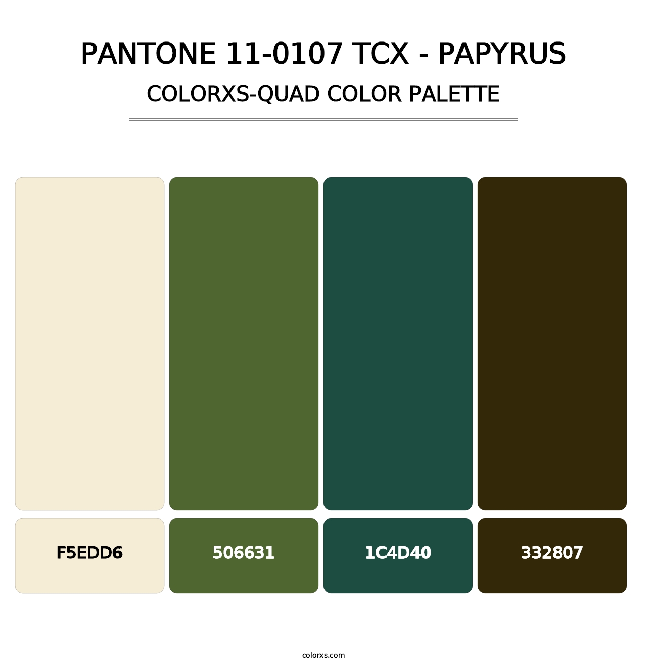PANTONE 11-0107 TCX - Papyrus - Colorxs Quad Palette