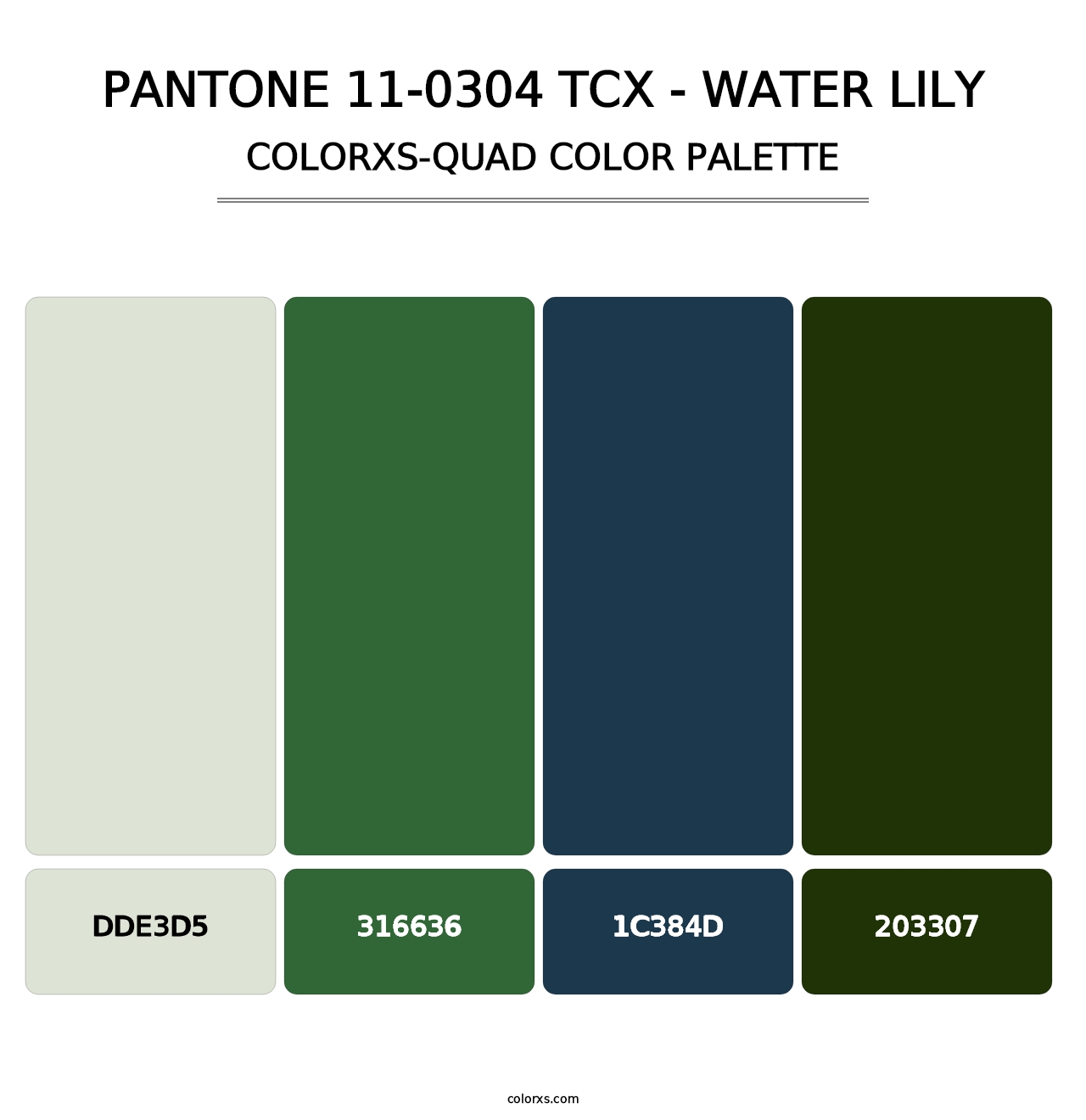 PANTONE 11-0304 TCX - Water Lily - Colorxs Quad Palette