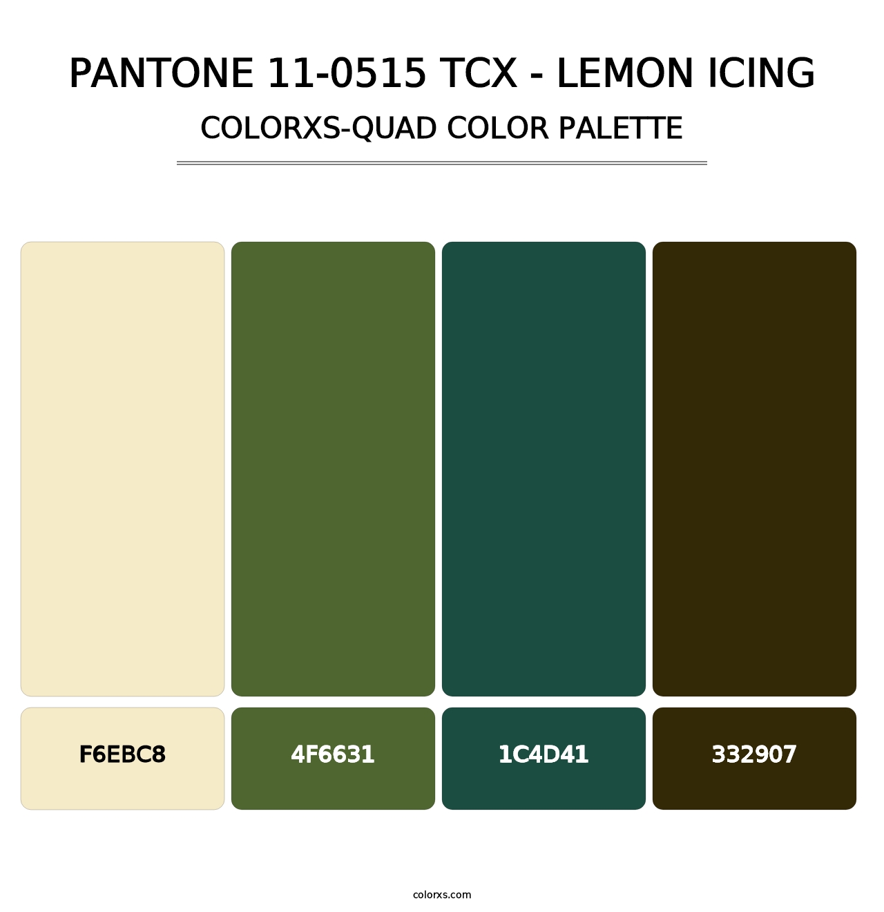 PANTONE 11-0515 TCX - Lemon Icing - Colorxs Quad Palette