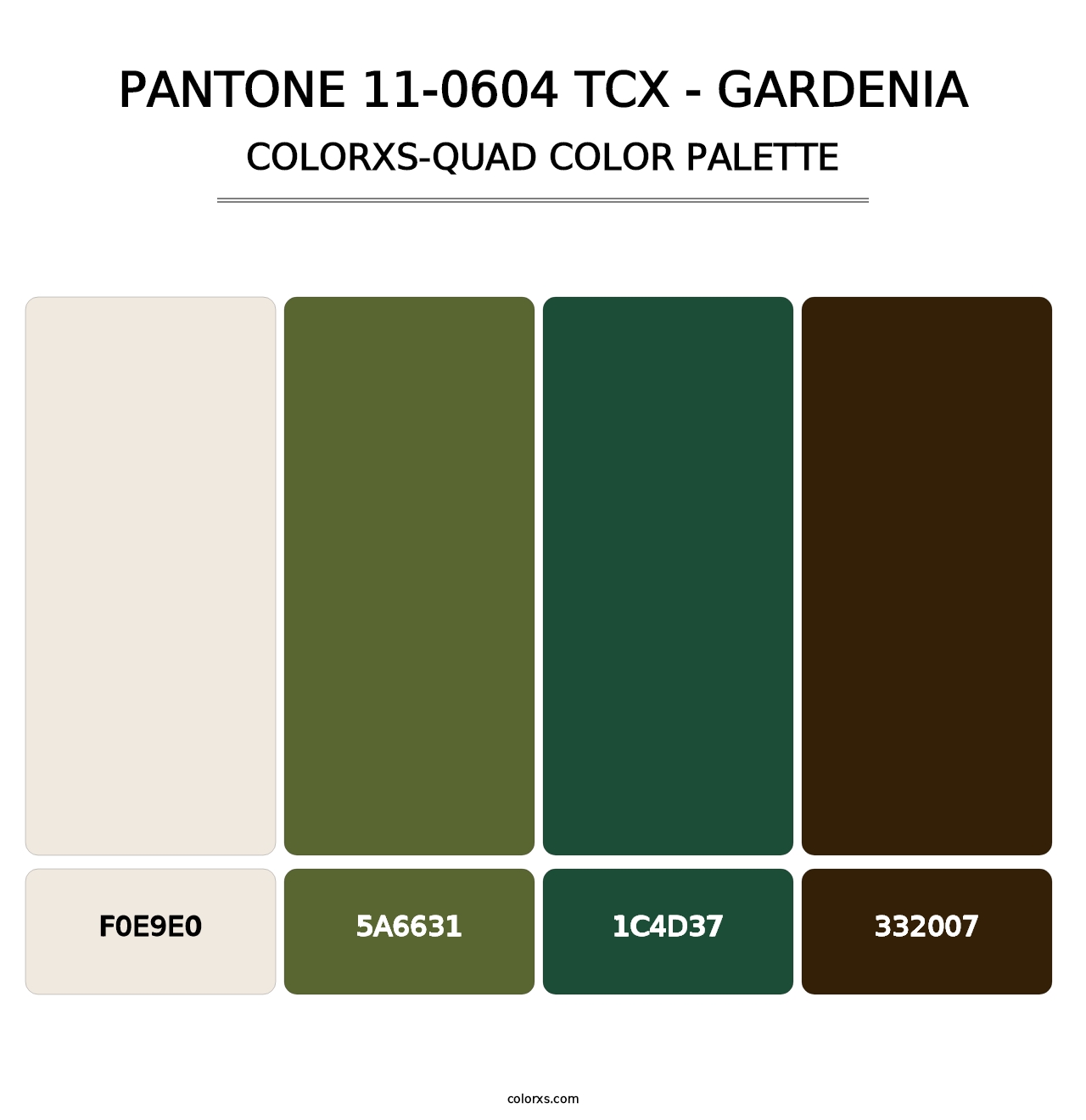 PANTONE 11-0604 TCX - Gardenia - Colorxs Quad Palette