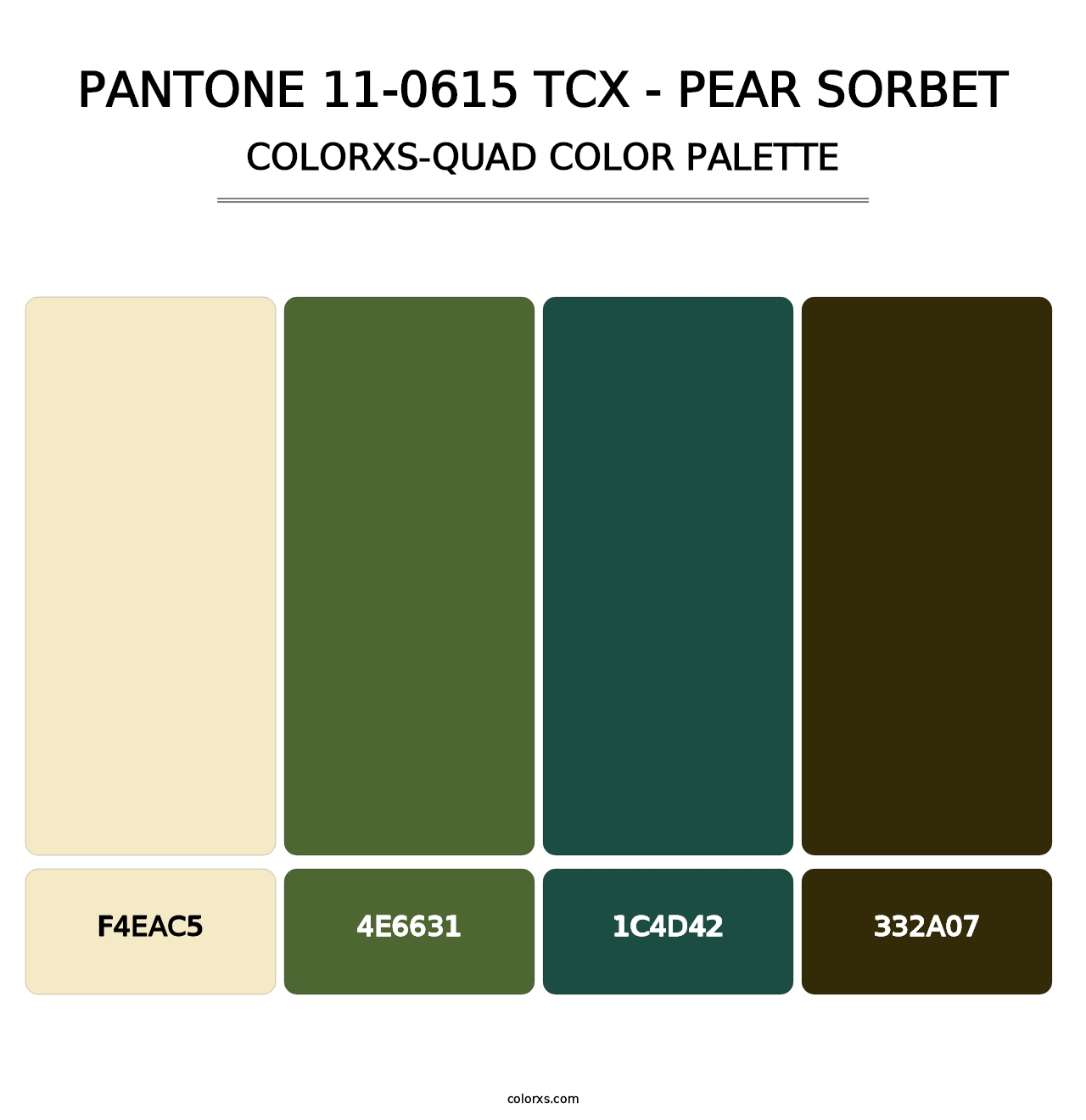 PANTONE 11-0615 TCX - Pear Sorbet - Colorxs Quad Palette