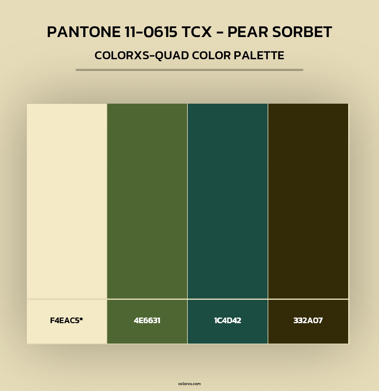 PANTONE 11-0615 TCX - Pear Sorbet - Colorxs Quad Palette