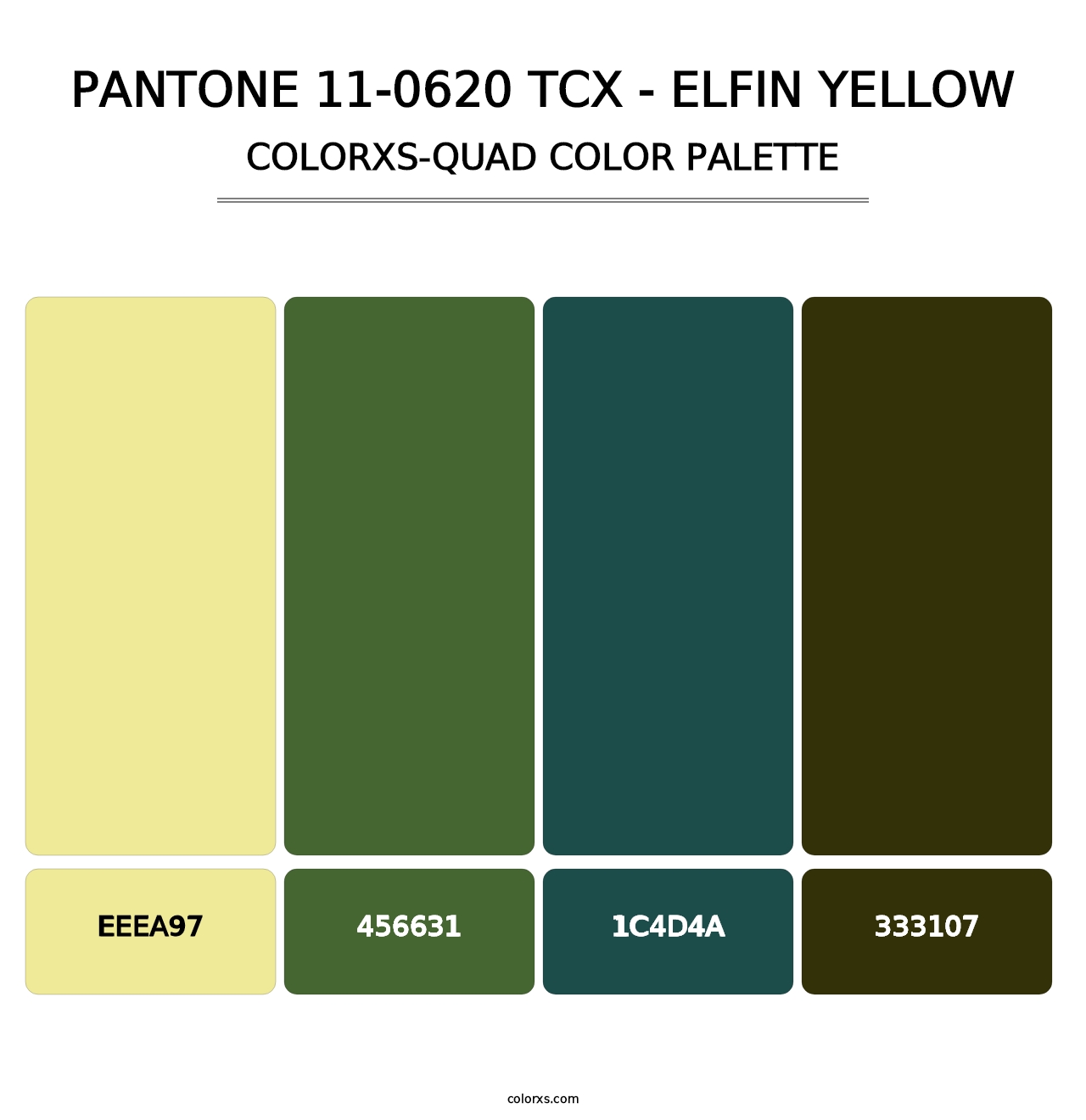 PANTONE 11-0620 TCX - Elfin Yellow - Colorxs Quad Palette