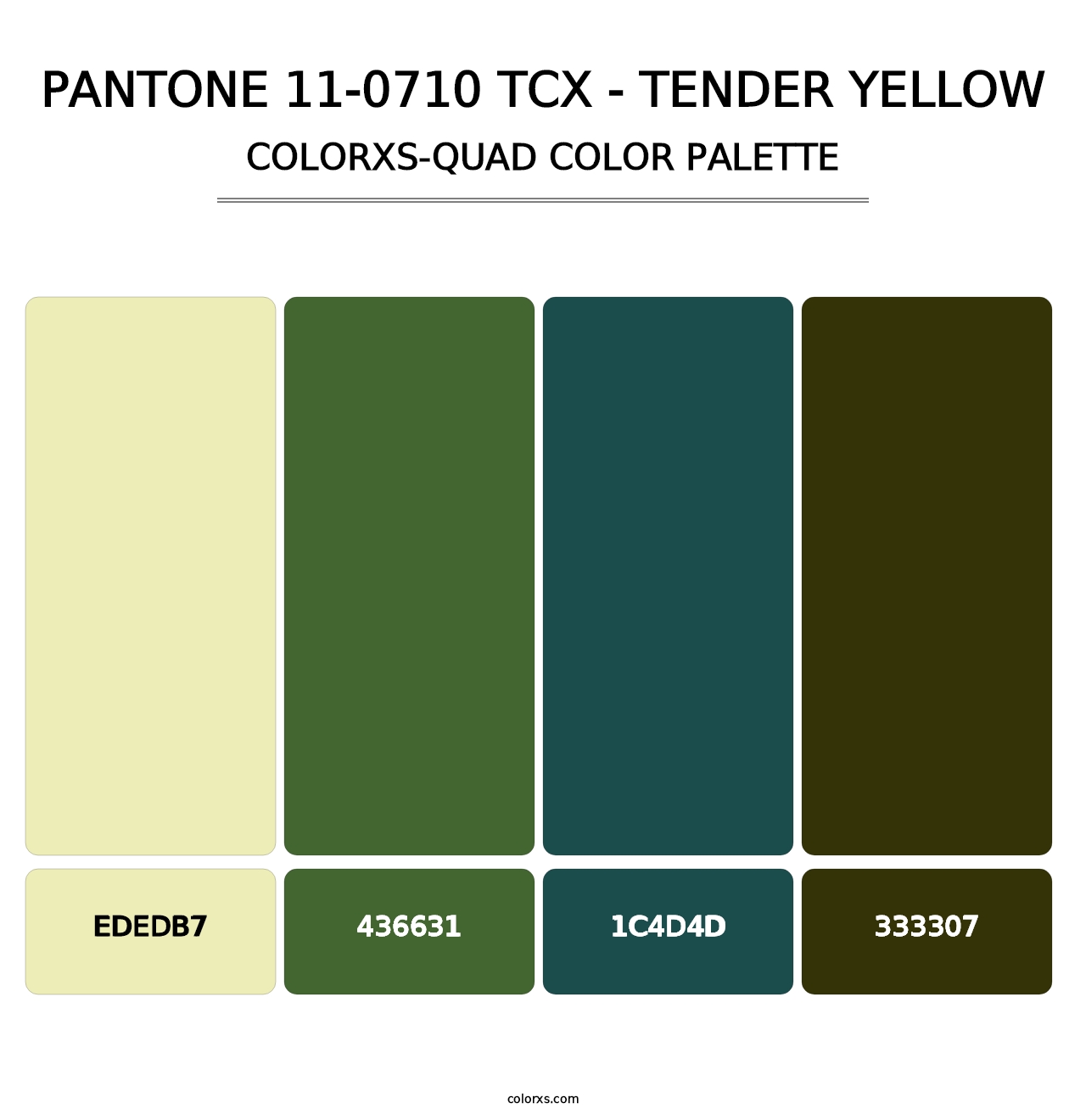 PANTONE 11-0710 TCX - Tender Yellow - Colorxs Quad Palette